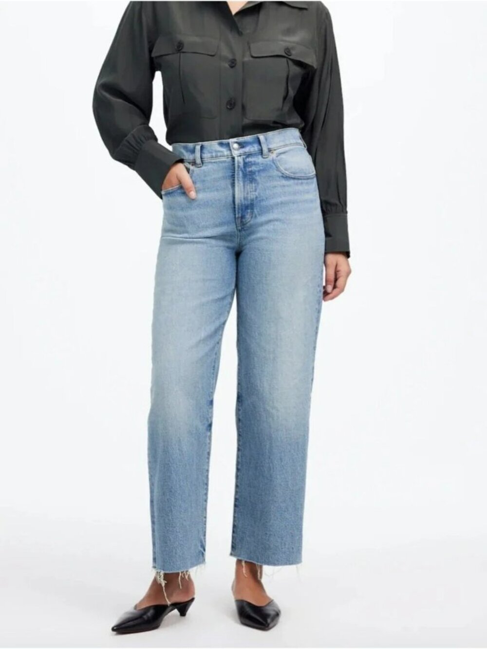 Madewell Perfect Vintage Wide-Leg Jeans Denim Womens 30 Blue